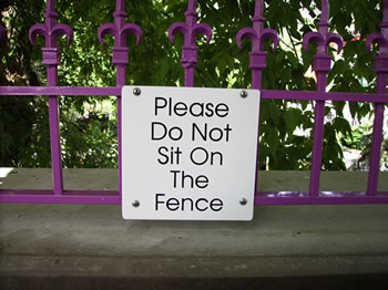 Please Do Not Sit On The Fence Mindperk